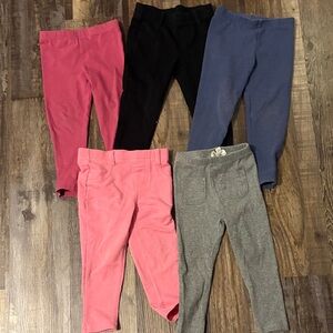 Vibrant Kids Leggings Set - Pink, Black, Blue, Gray